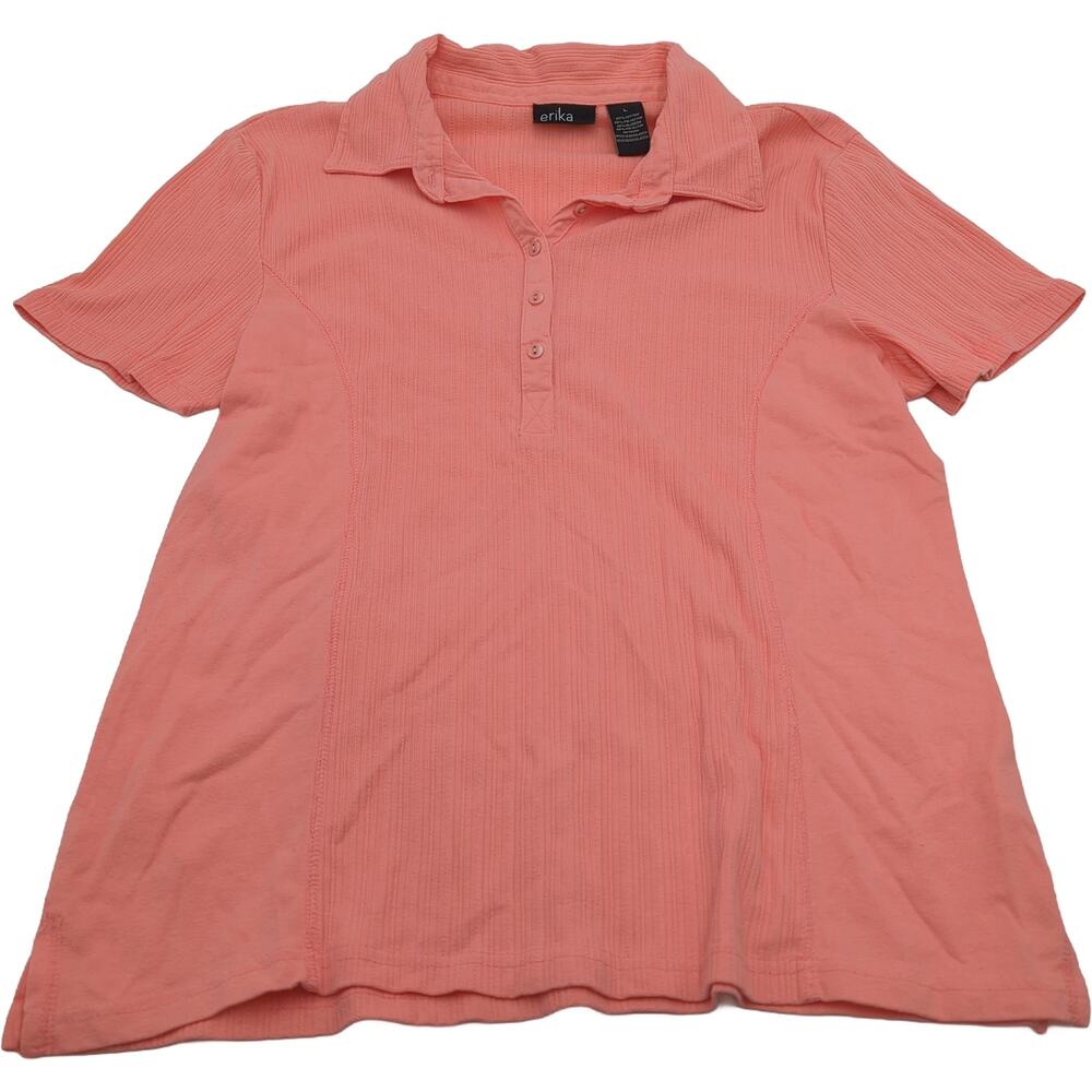 erika L Pink Short Sleeve Polo Top